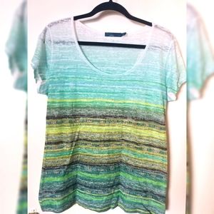 prAna Sheer Aqua & Green Top